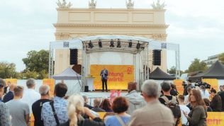 Christian Lindner beim Wahlkampfauftritt in Potsdam am 2. August 2024.