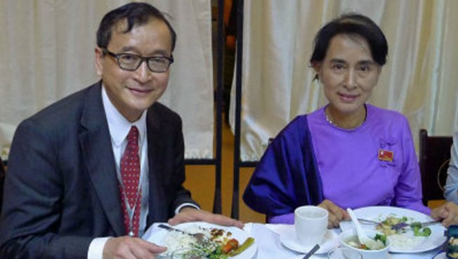 Sam Rainsy und Aung San Suu Kyi