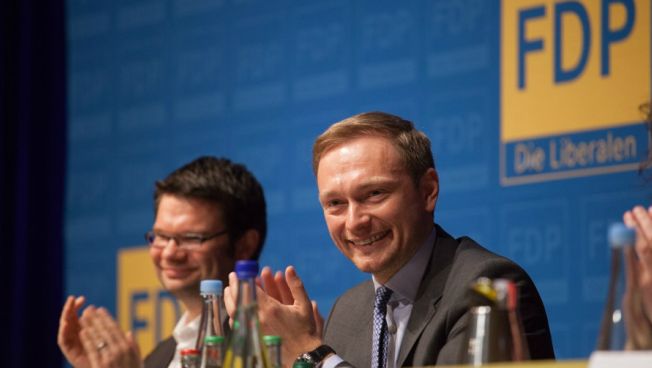 Christian Lindner beim Parteitag in Münster. Bild: FDP NRW