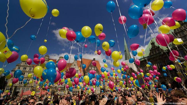 Beim Aktionstag ließen die Freien Demokraten Luftballons steigen