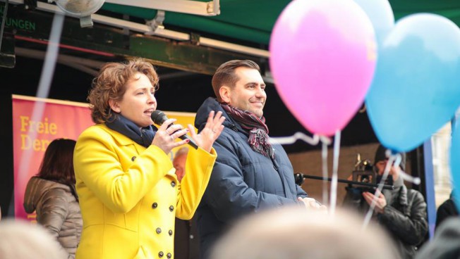 Nicola Beer unterstützt Frank Sitta im Wahlkampf