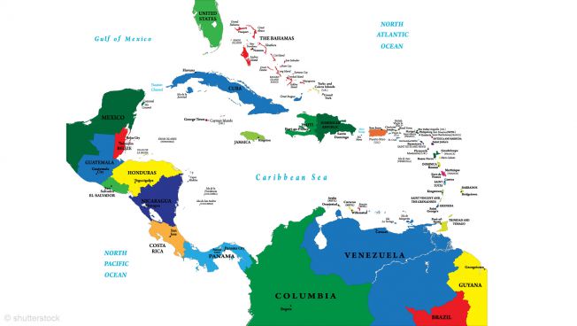 Landkarte von Mittelamerika