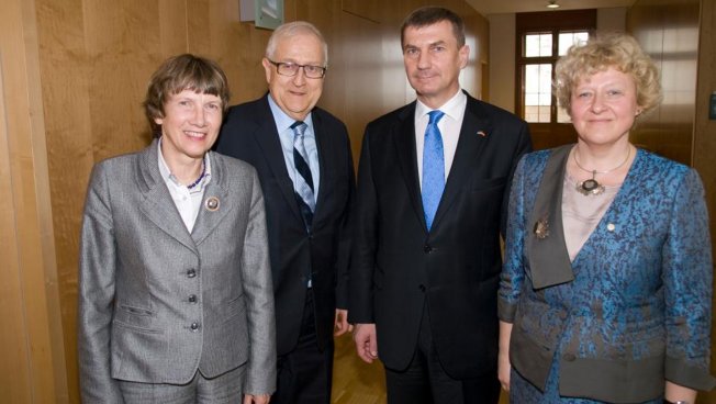Rainer Brüderle mit dem estnischen Ministerpräsidenten Andrus Ansip
