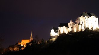 Burg Kriebstein in Sachsen bei Nacht