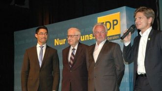 Philipp Rösler, Rainer Brüderle, Wolfgang Kubicki und Heiner Garg