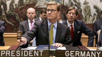 Bundesaussenminister Guido Westerwelle, FDP,  eroeffnet eine Sitzung des Sicherheitsrats. 